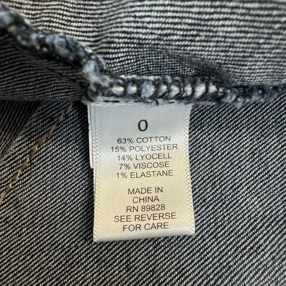 LOGO by Lori Goldstein Button Front Jean Jacket XS 0 Released Hem - Picture 11 of 11